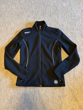 Women's Black Ski Softshell Jacket with Snowflake Accent
